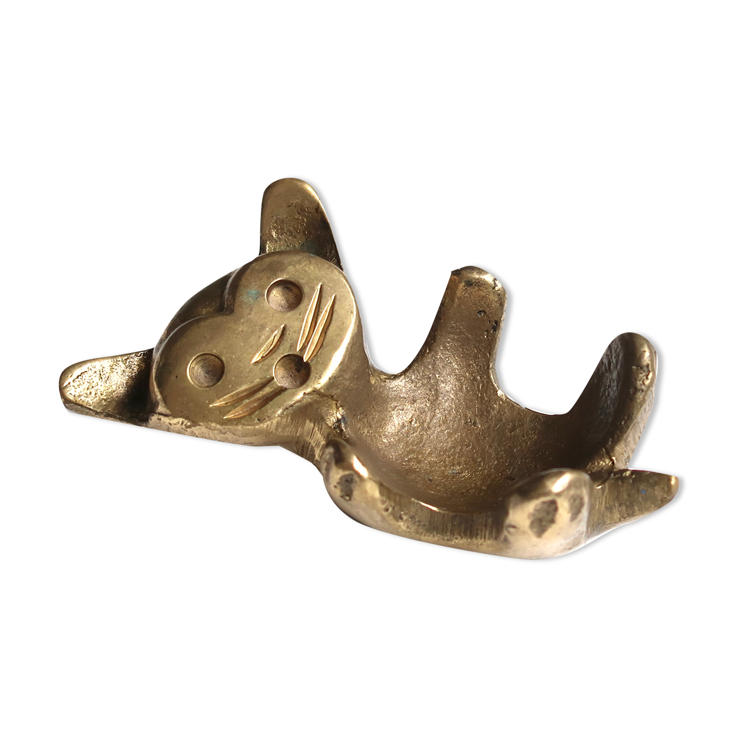 Walter Bosse cat shell in bronze, 60s