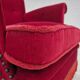 Chaise longue danoise des années 1970, état d'origine, tissu velours rouge cerise.