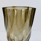 Small geometric vintage Luminarc vase in smoked glass from the 1970s