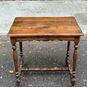 Solid walnut table in Louis XIII/Louis XIV style from the 19th century, 80x75cm.