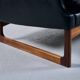 Scandinavian 3-seater sofa in leather and rosewood from the 60s