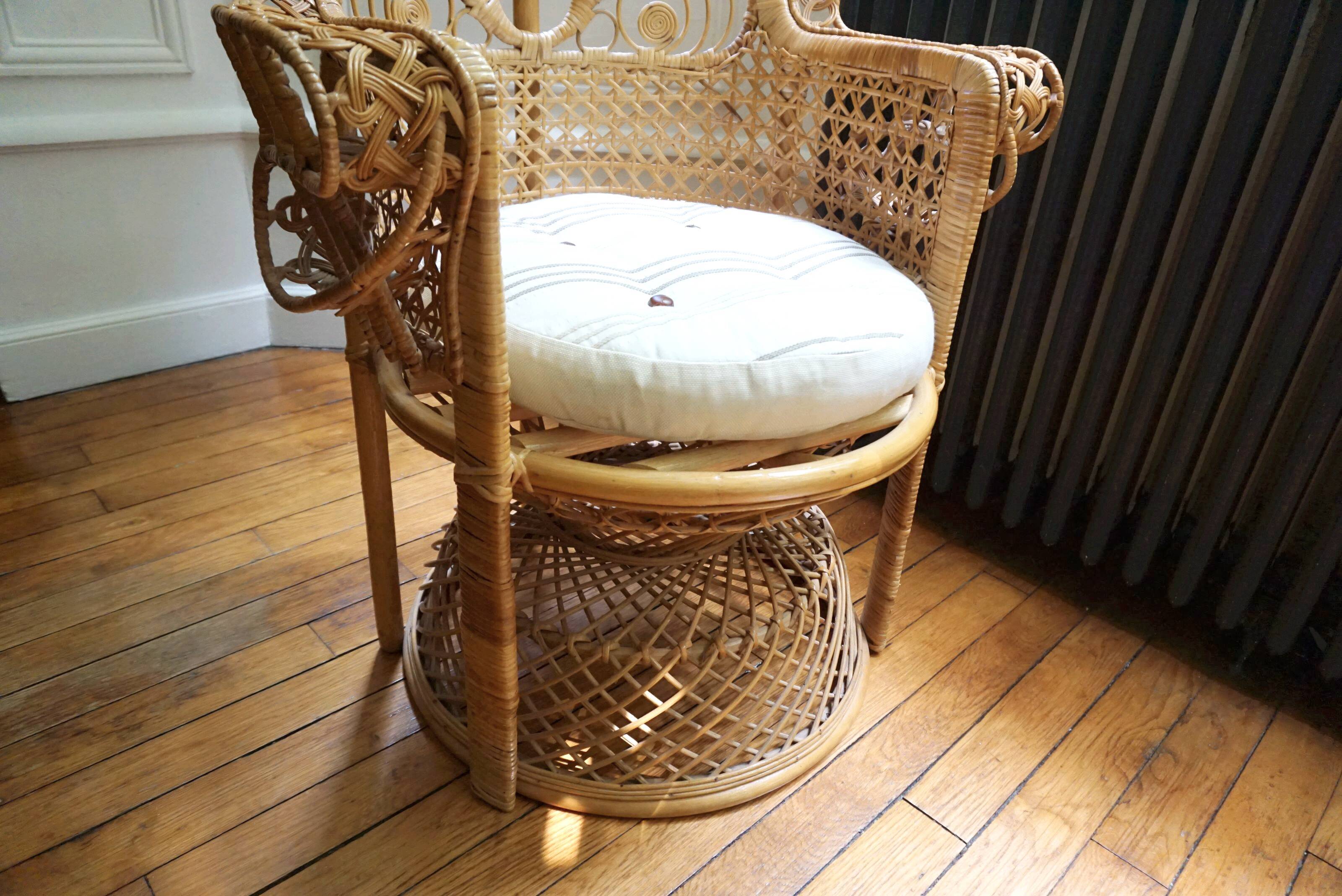 Emmanuelle armchair peacock model