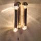 Mid century pair of Italian 4-light brass wall lamps, 1960s