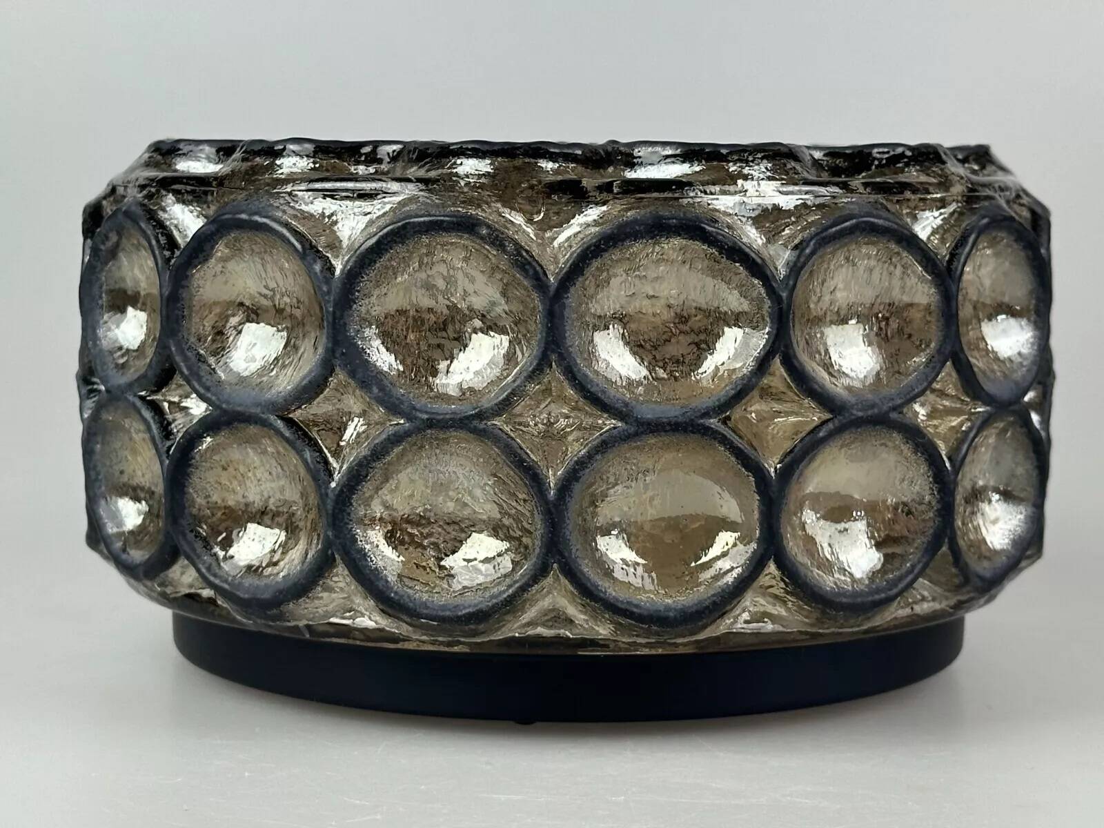 60s 70s ceiling lamp Glashütte Limburg Germany Plafoniere glass & metal