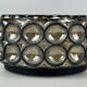 60s 70s ceiling lamp Glashütte Limburg Germany Plafoniere glass & metal