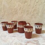 Coffee service in sandstone Amerindian motif