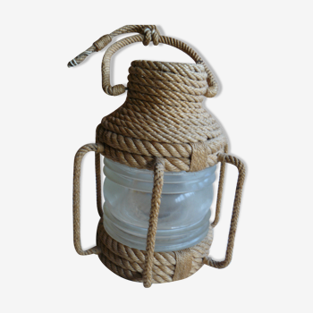 Handcrafted rope hanging lamp 1960