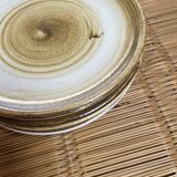 6 Longchamp plates with spiral pattern