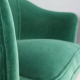 Pair of velvet armchairs Gio Ponti style