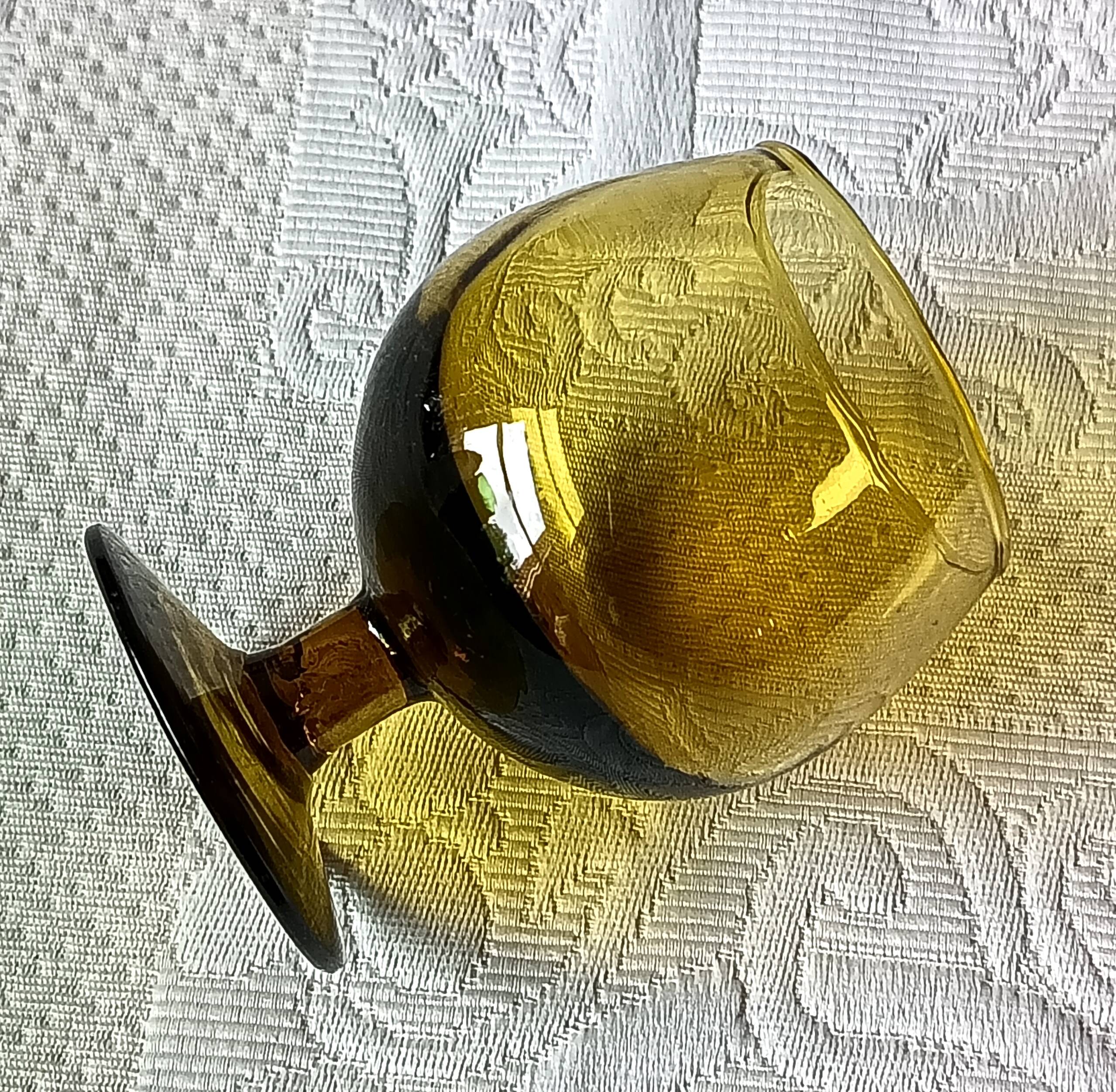 4 liqueur glasses 11 cl vintage brown foot