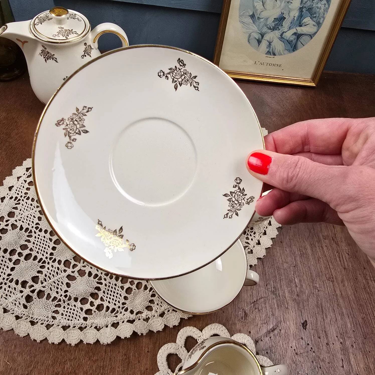 Service à thé crème & or – Villeroy & Boch Mettlach