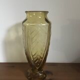 Vase art déco 1930 jaune ambre