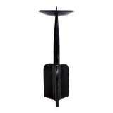 Large brutalist cast iron candle holder
