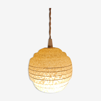Suspension spatter beige et dorée