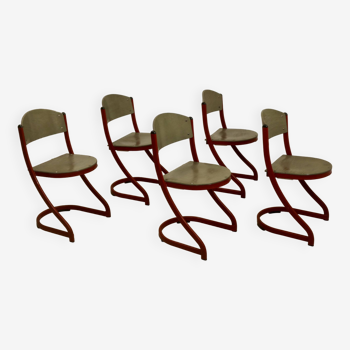 Stackable industrial chairs ref Elodie de Souvignet Plichance, France, 1970.