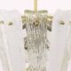 J.T. Kalmar Mid-Century Brass and Textured Glass Suspension Basket, Austria, 1950s