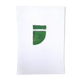 Green geometric minimalist painting