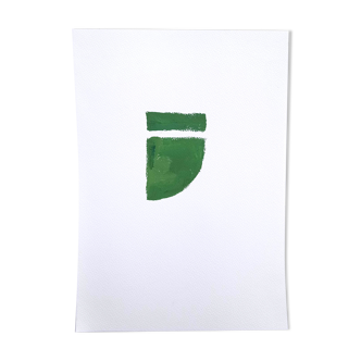 Green geometric minimalist painting