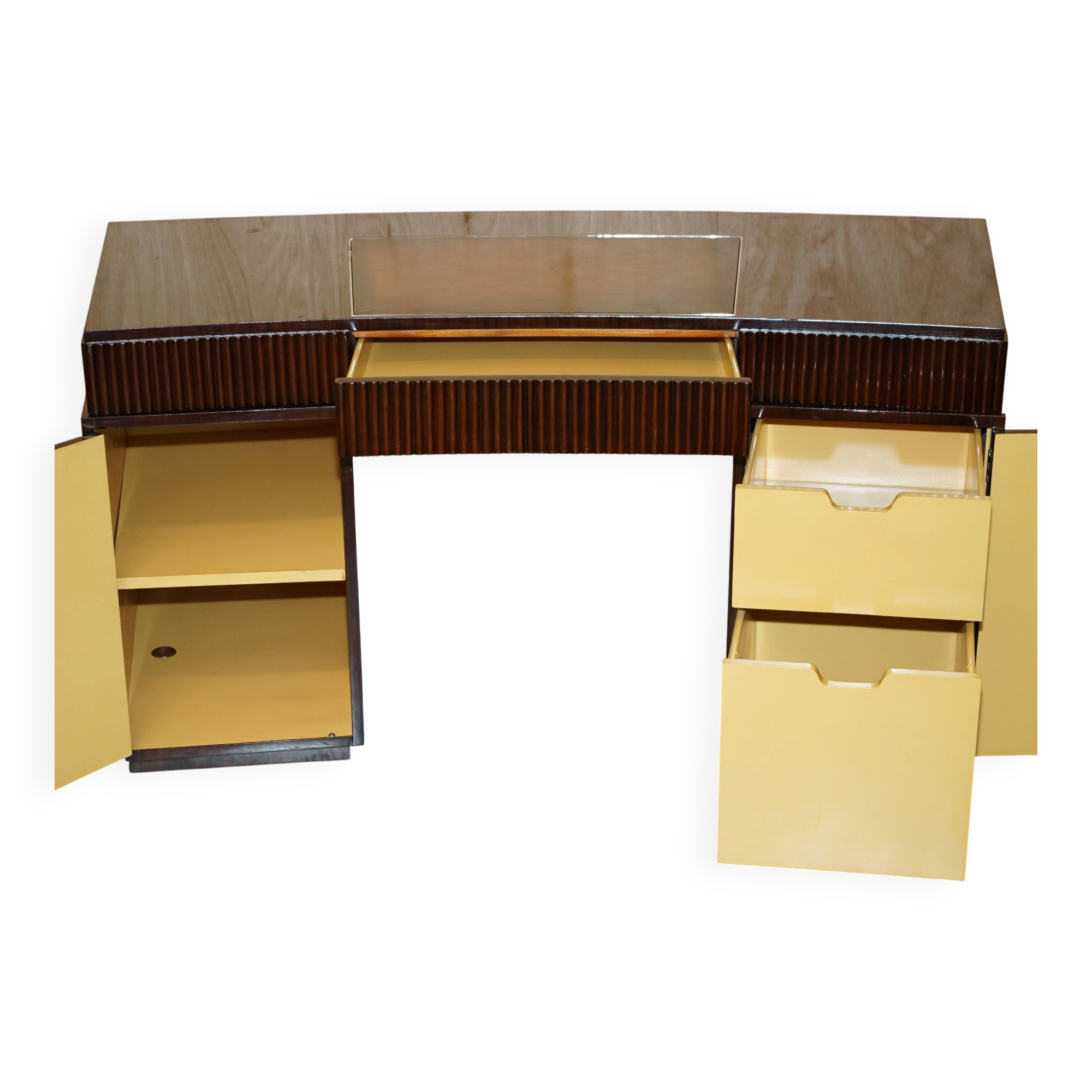 Bureau Art Déco Ralph Lauren Macassar & cuir