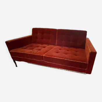 Florence Knoll 2-seater velvet sofa