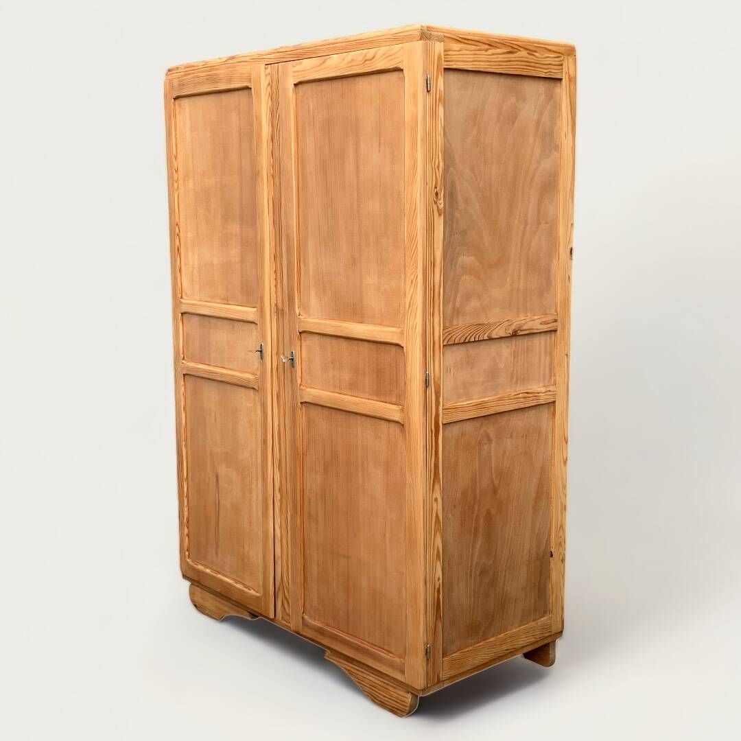 Parisian art deco wardrobe solid raw wood wardrobe