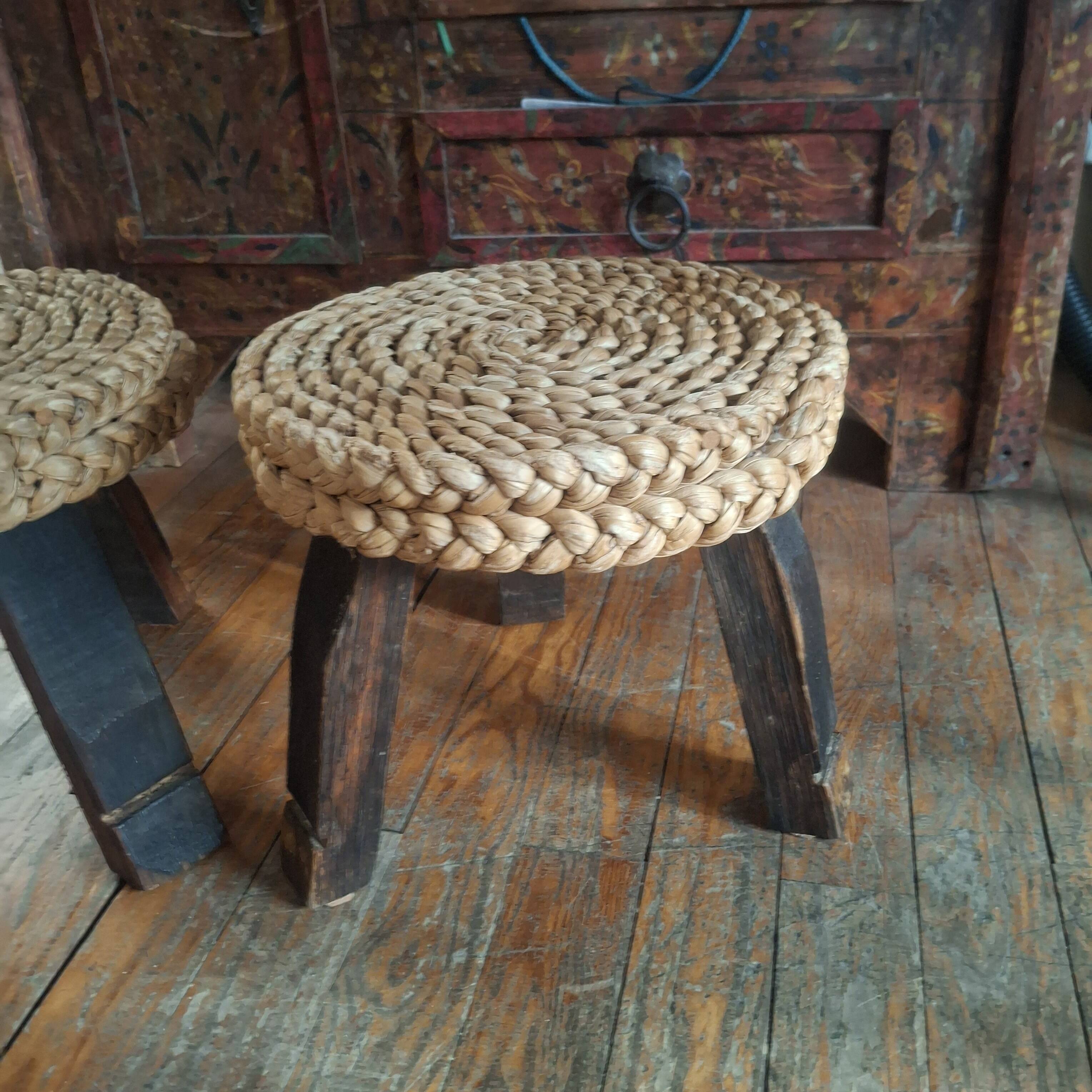 Pair of Audoux Minet stools. 1950.