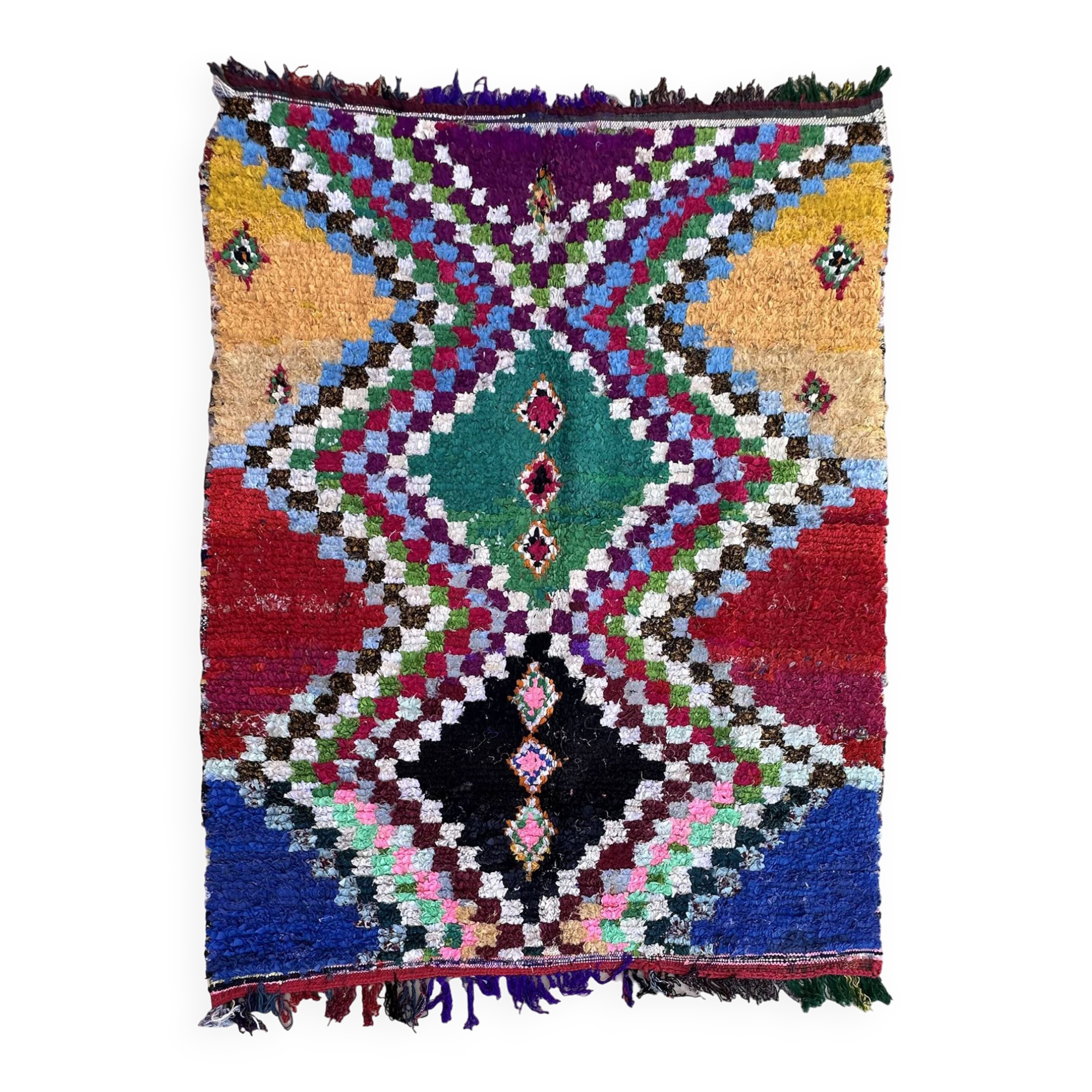 Tapis Berbère Boucherouite coloré - 156 x 200 cm
