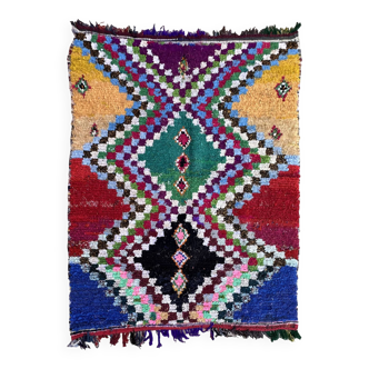 Colorful Boucherouite Berber rug - 156 x 200 cm