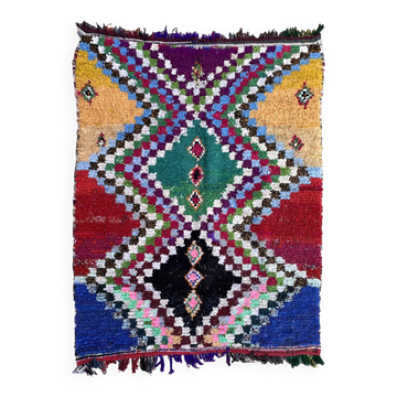 Colorful Boucherouite Berber Rug - 156 x 200 cm