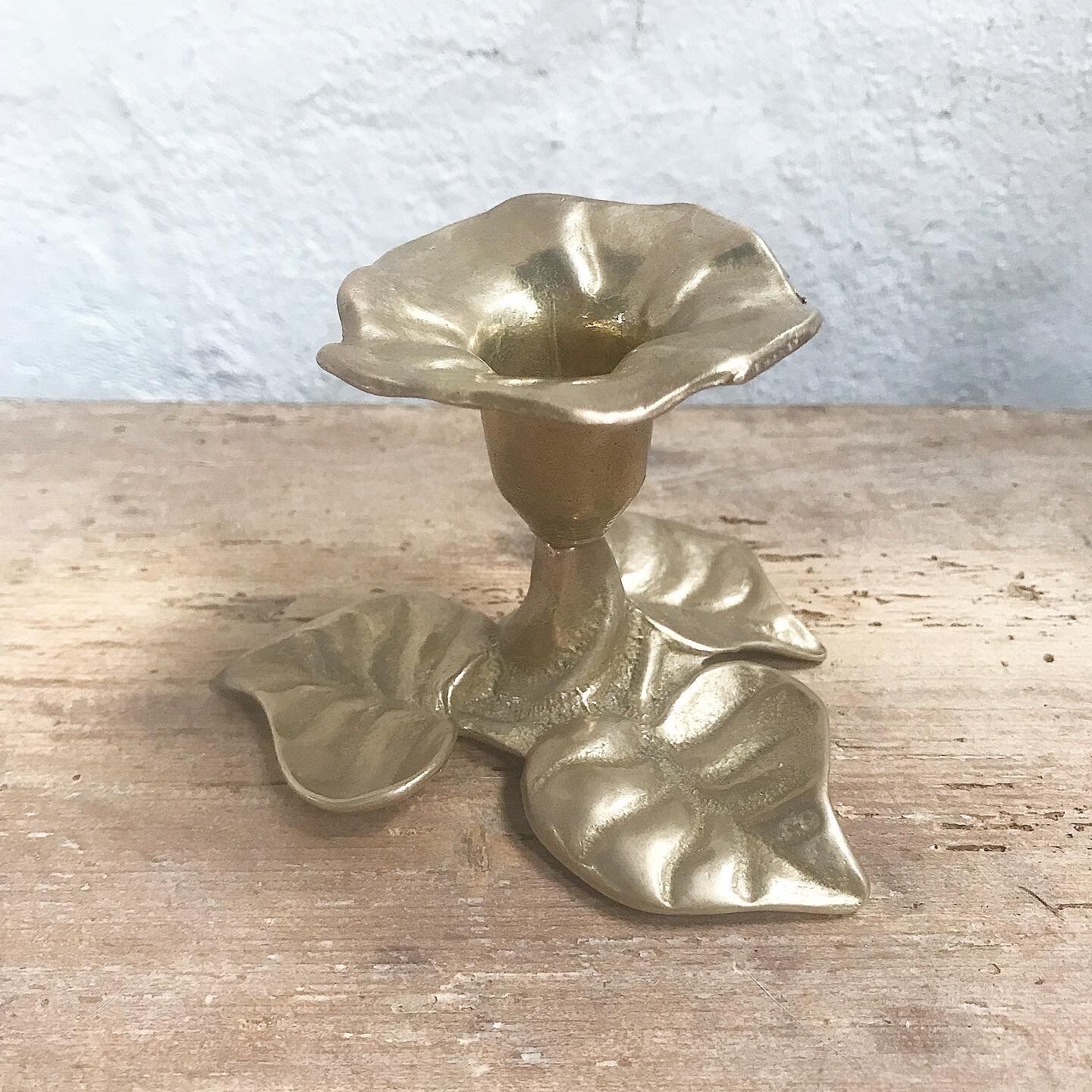 Brass flower candle holder