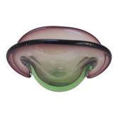 Shell-shaped pocket tray submerged in Murano glass.