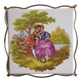 Old underside or flat rest with Fragonard Villeroy and Boch earthenware decor.