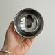 Set of 6 polished stainless steel footed bowls