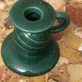 Saint-Clément green ceramic candlestick, 1950s