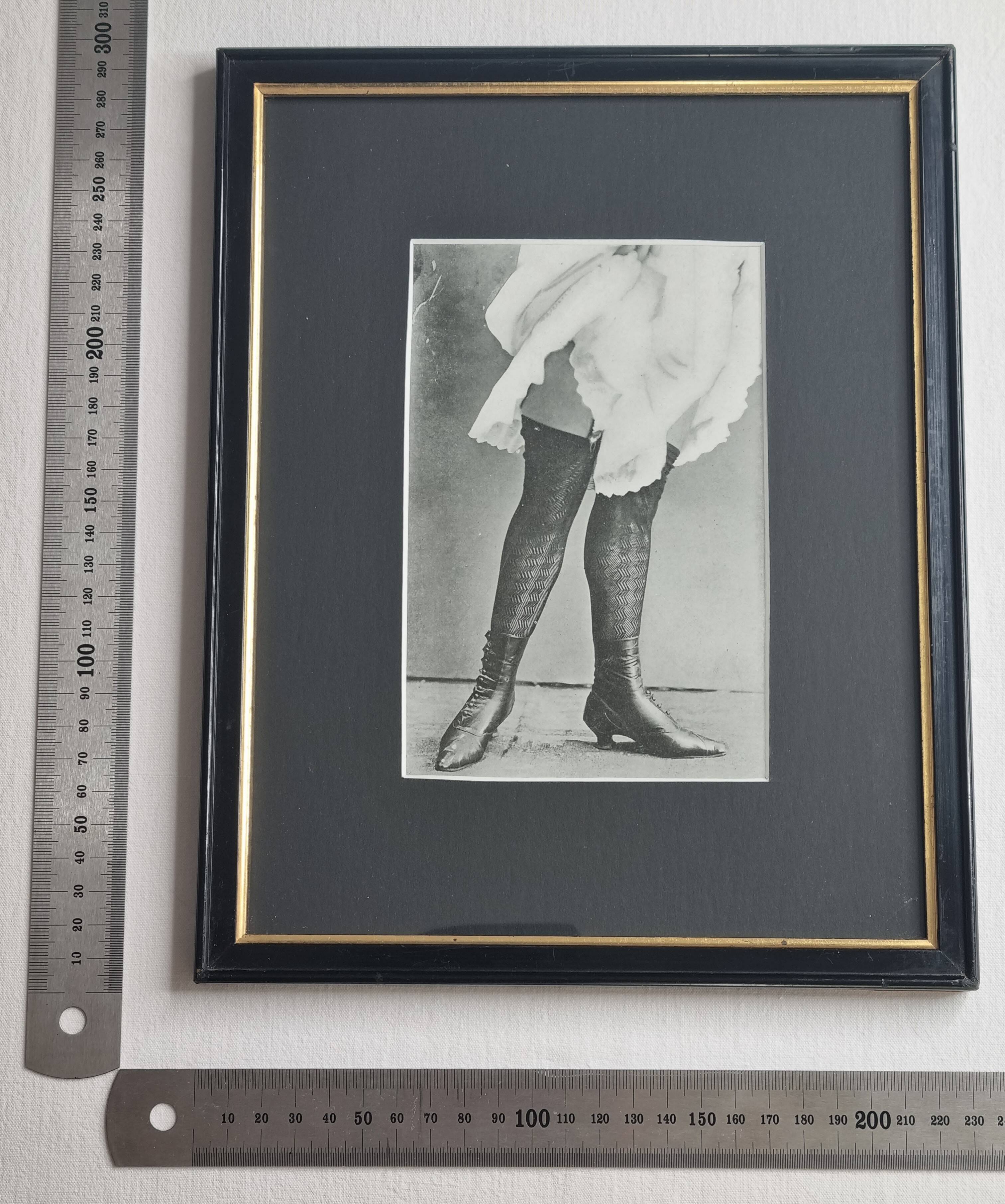 Original photogravure on glossy paper, Model in stockings and shoes 1900