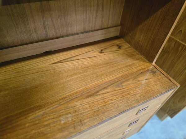 Étagère/bibliothèque/vitrine vintage en bois