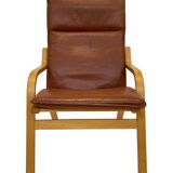 Vintage Danish armchair cognac leather by Stouby