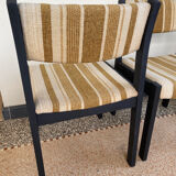 2 wooden chairs and vintage fabric