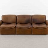 Modular De Sede Sofa DS-12 in cognac leather, 70s