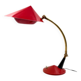 Mid century red desk Lamp, Stilux Milan Italy 1960 ca.