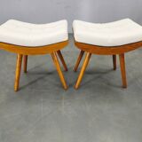 Pair of Mid-Century Maple Wood Stools, 1960, Czechoslovakia