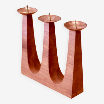 Scandinavian rosewood candle holder