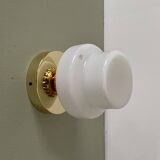 Vintage globe wall lamp in white opaline