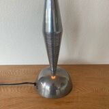 Large table lamp (108cm) designed by Kovacs and Sonneman for Escapade Paris vintage from the 80s in metal and chrome.