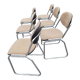 6 chaises de bureau vintage pied chromé dessus tissus