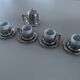4 Postmodern Espresso Cups Kontessa Series + Saucers and Sugar Bowl