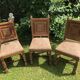 Series of 6 Chairs Neo Basque Wood Carved Cross Basque + Assise Fabric Vintage