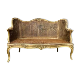 Sofa canage bench - gilded wood Louis XV style