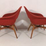Set of 2 shell armchairs by Miroslav Navratil, 1960s