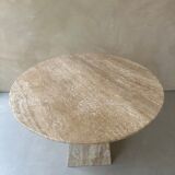 Vintage round travertine table 60s